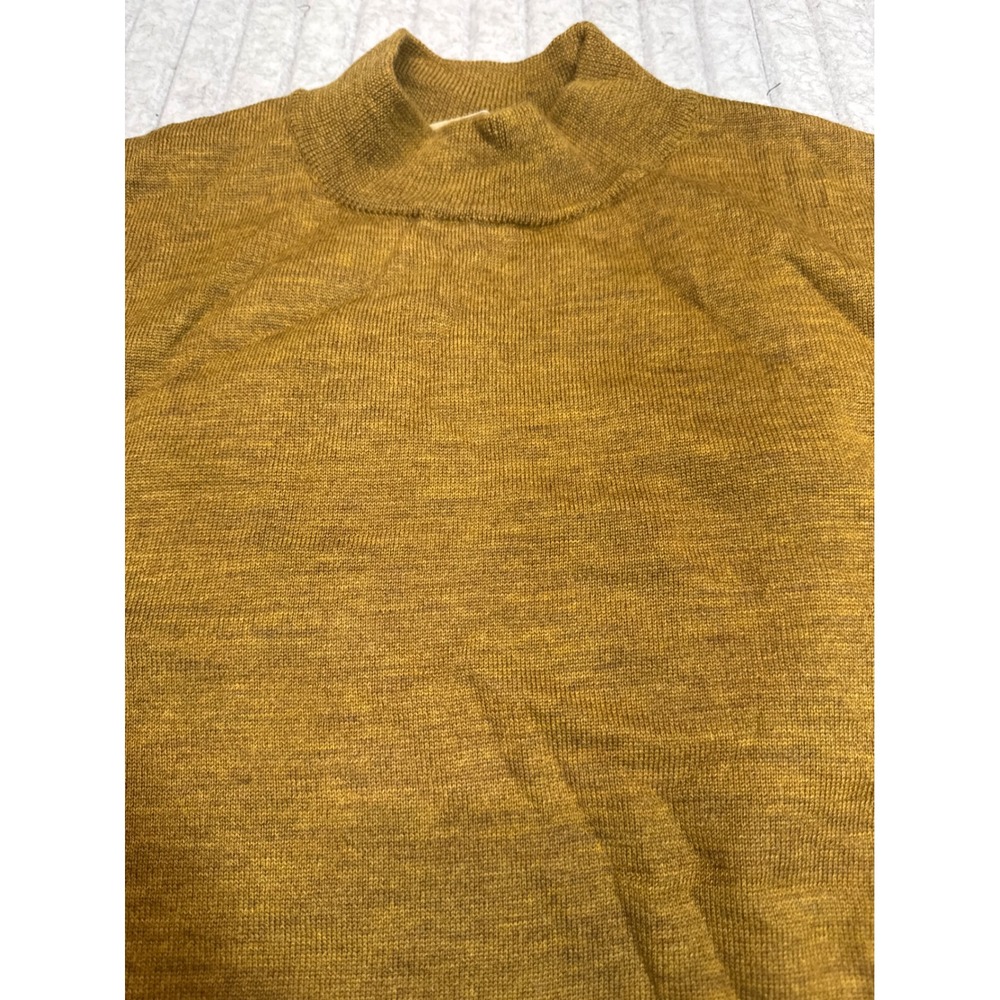 Pronto Uomo Firenze Mens XXL Mustard Gold 100% Merino Wool Mock Neck Sweater